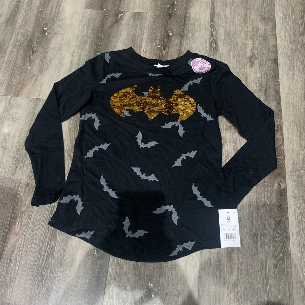 New Halloween Batman sequin long sleeve top